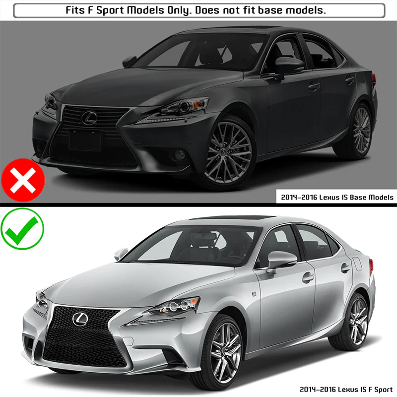 Gloss Black Front Bumper Lip Splitter For Lexus IS250/350/200T F-Sport 2014-2016 - Image 2