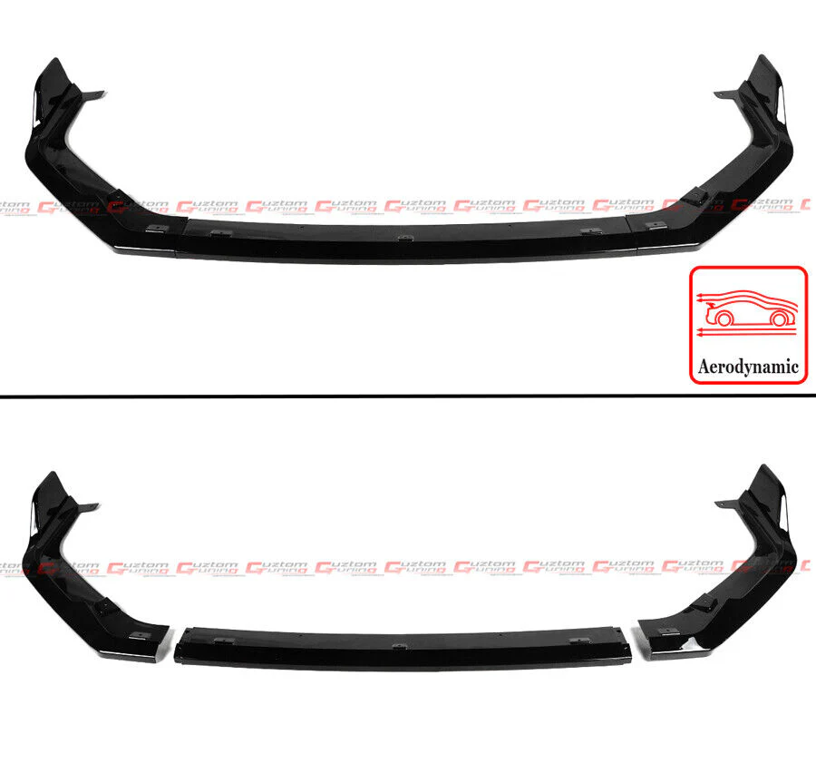 Gloss Black Front Lip Splitter For 2022-2024 Honda Civic Type-R Conversion Bumper - Image 3