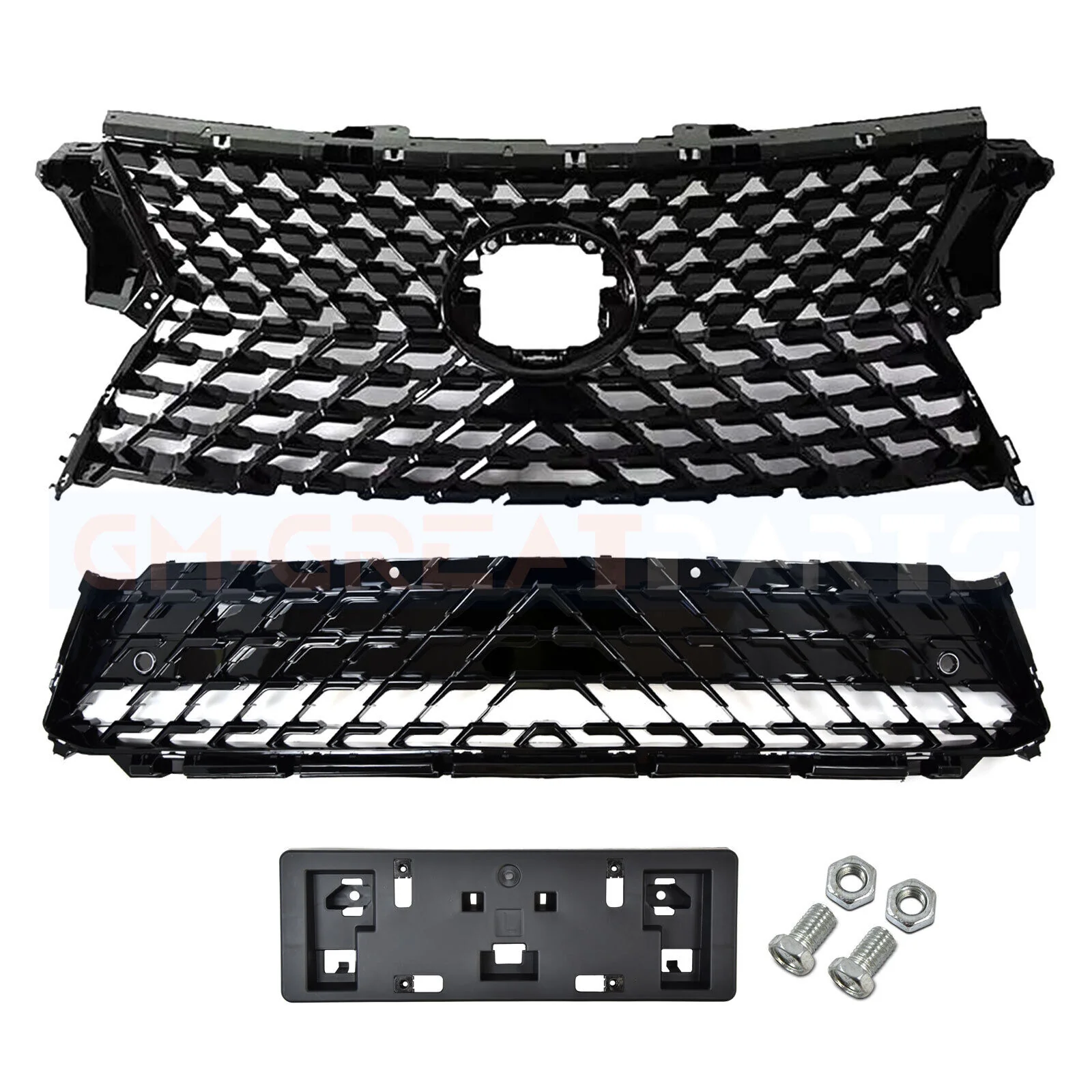 Gloss Black Front Upper Grille for 2016-2019 Lexus RX350 RX450H RX350L