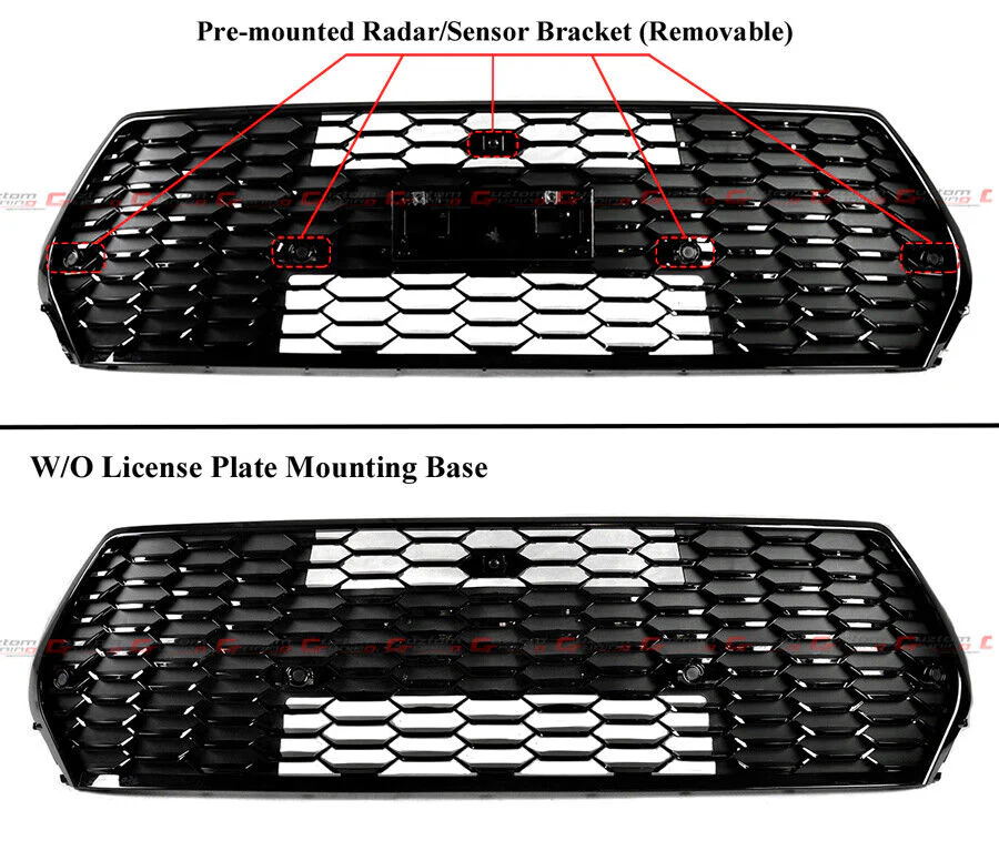 Gloss Black Honeycomb Front Bumper Grille Conversion for Sienna LE XLE 2021-2025 - Image 3