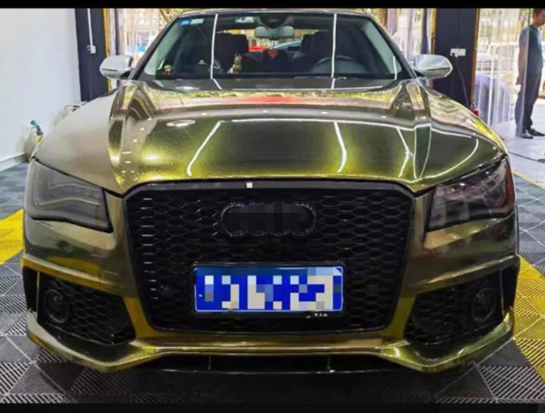 Gloss Black Honeycomb Front Grill For Audi A8 D4 S8 2015-2018 - Image 3