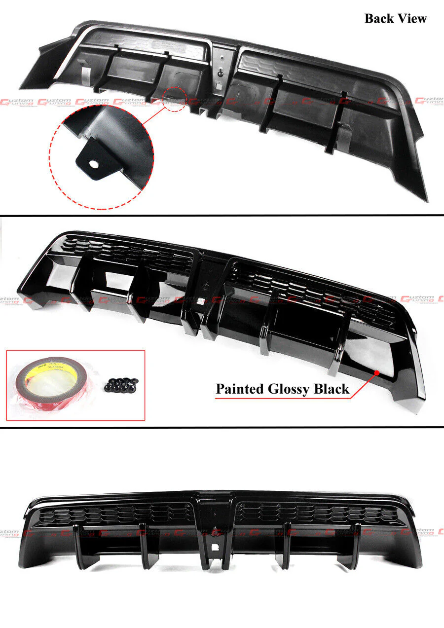 Gloss Black LED Rear Bumper Diffuser For 2018-2024 Toyota Camry SE XSE Yofer V2 - Image 2