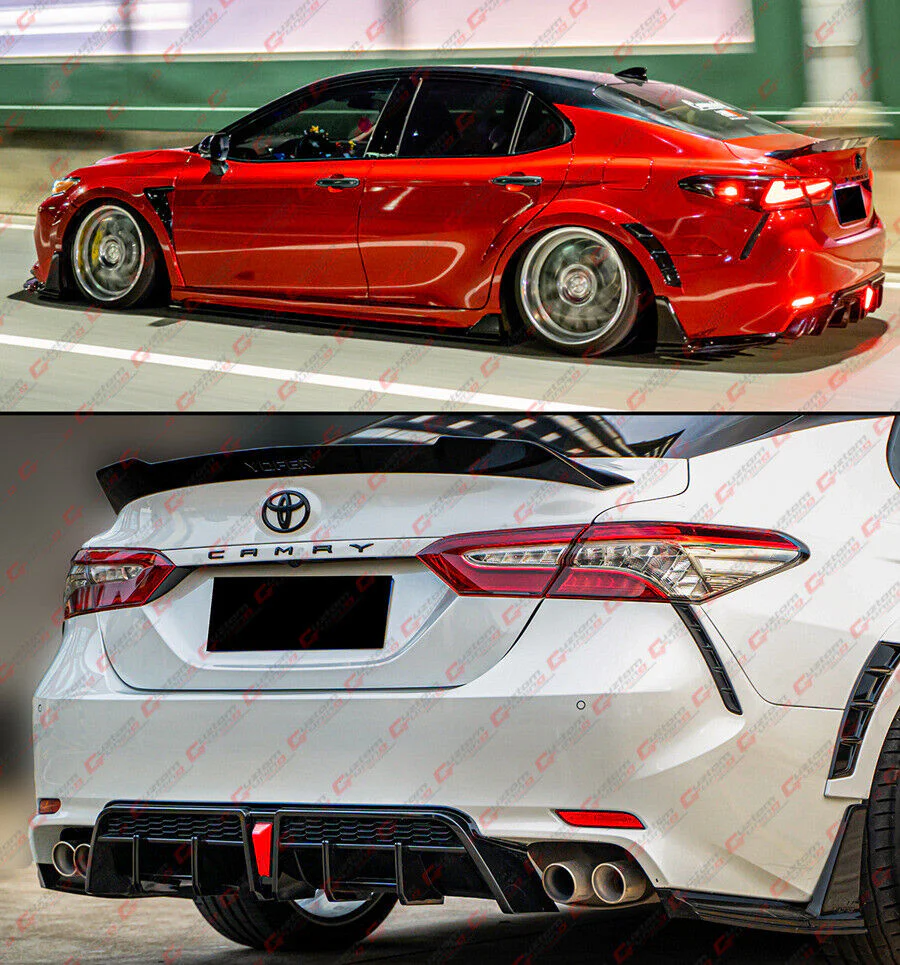 Gloss Black LED Rear Bumper Diffuser For 2018-2024 Toyota Camry SE XSE Yofer V2 - Image 5