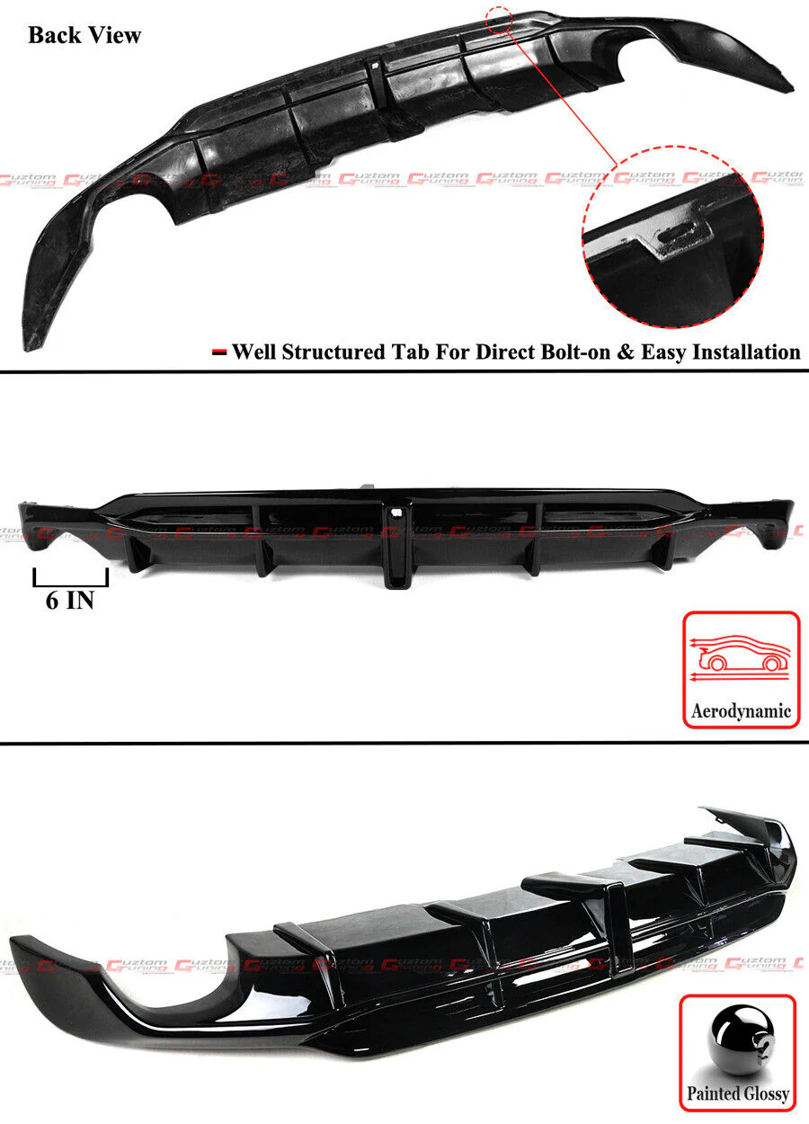 Gloss Black Rear Bumper Diffuser fit for 2023-2026 Acura Integra DE4 GF - Image 2