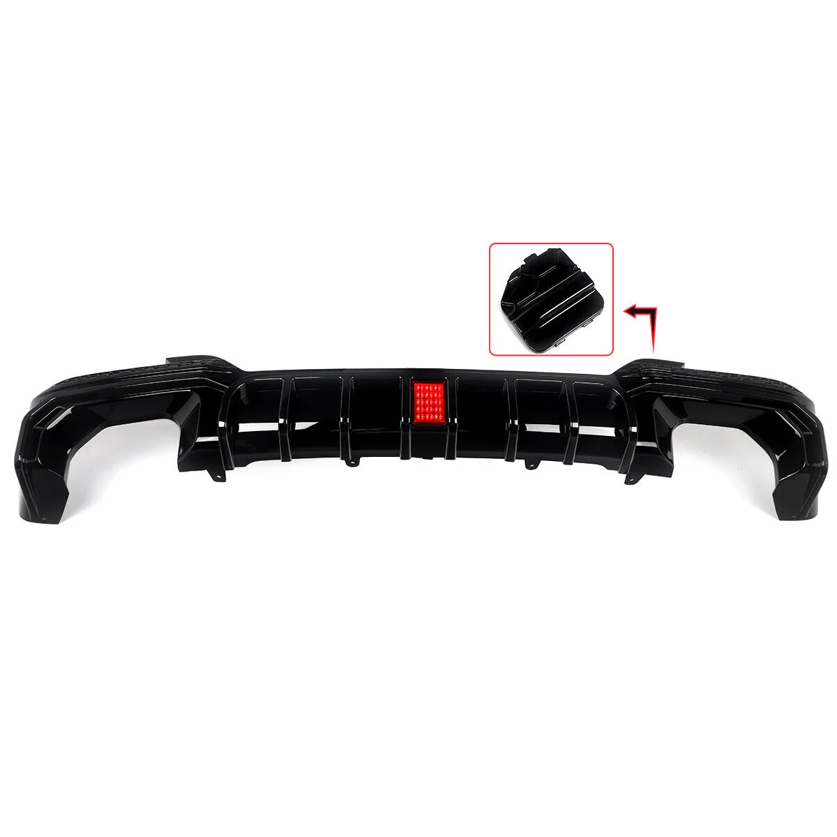 Gloss Black Rear Bumper Diffuser Lip W/LED Light For BMW X3 M40i G01 LCI 2022-2024 - Image 4