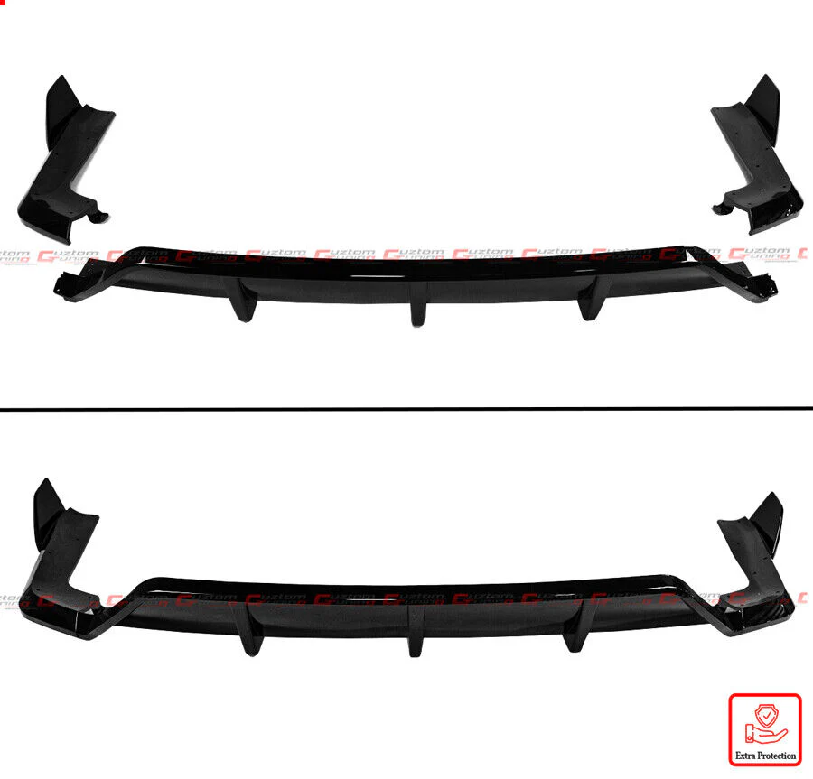 Gloss Black Rear Bumper Diffuser W/Corner Extension For BMW X5 F15 M Sport 2015-2018 - Image 3