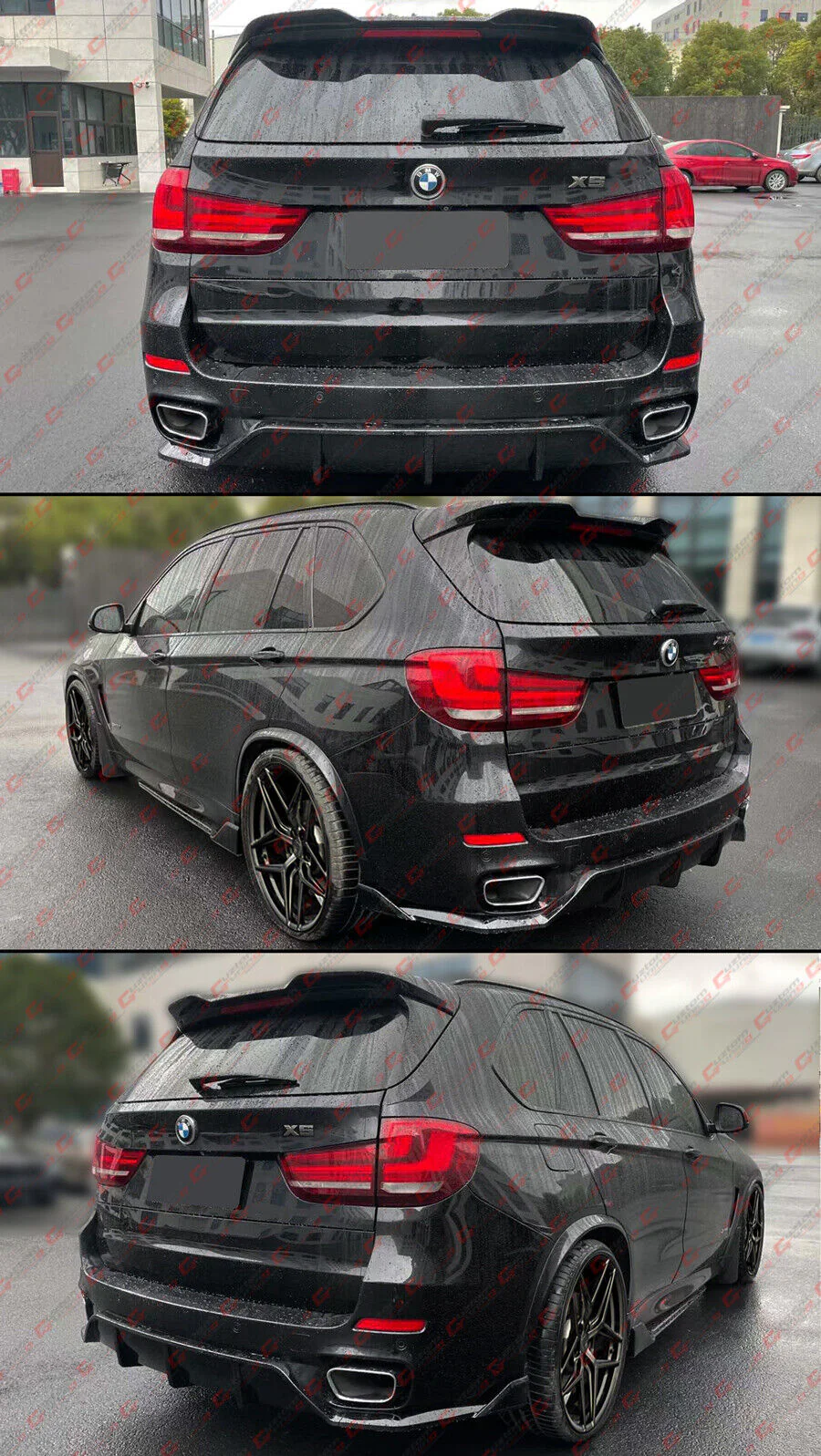Gloss Black Rear Bumper Diffuser W/Corner Extension For BMW X5 F15 M Sport 2015-2018 - Image 7