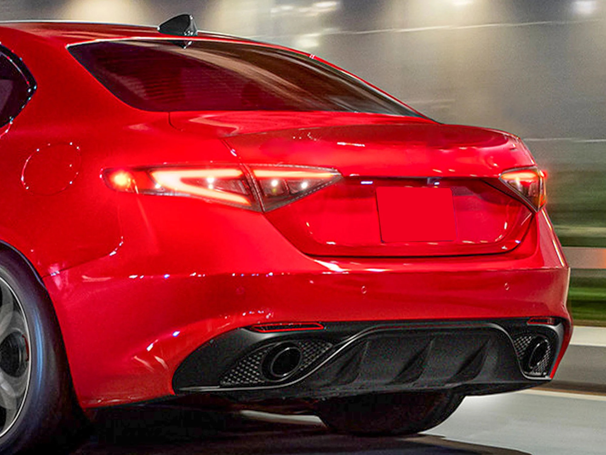 Gloss Black Rear Bumper Exhaust Tip Muffler For Alfa Romeo Giulia 2017-2026 Base Ti - Image 2