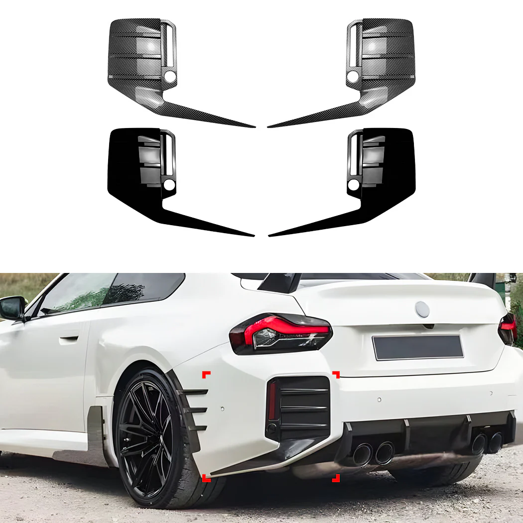 Gloss Black Rear Bumper Side Vent Canards for BMW M2 G87 2023 2024