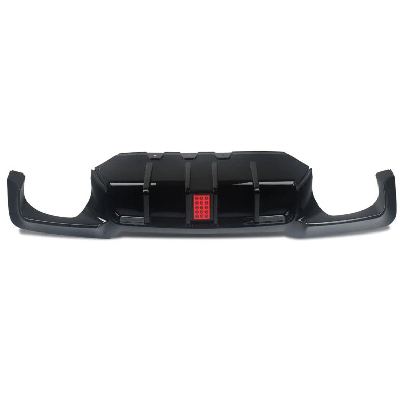 Gloss Black LED Light Rear Diffuser for BMW F10 Sedan 528i 530i M-Sport 2011-2016 - Image 2