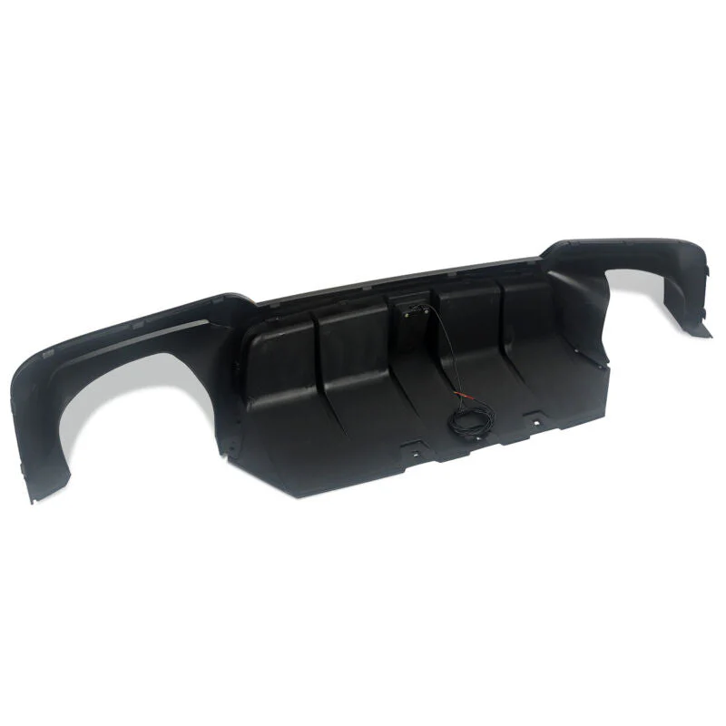 Gloss Black LED Light Rear Diffuser for BMW F10 Sedan 528i 530i M-Sport 2011-2016 - Image 4