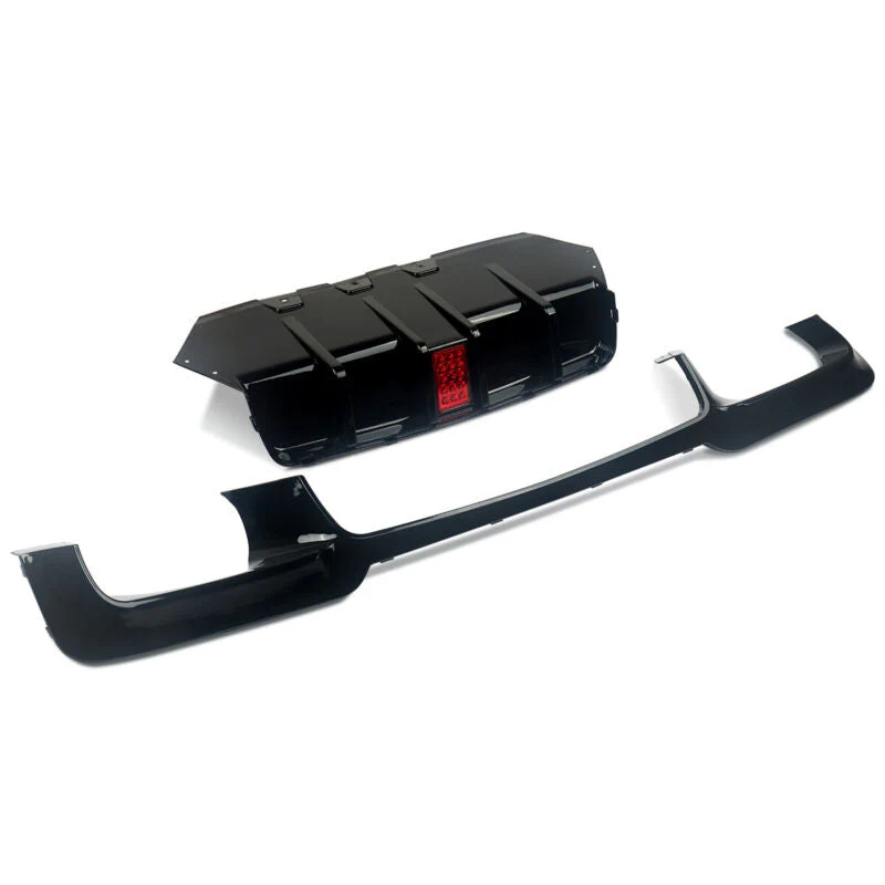 Gloss Black LED Light Rear Diffuser for BMW F10 Sedan 528i 530i M-Sport 2011-2016 - Image 6