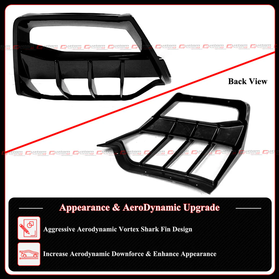 Gloss Black Rear Diffuser Add-On Kit For 2020–2025 Chevy Corvette C8 Stingray Z51 E-Ray - Image 5