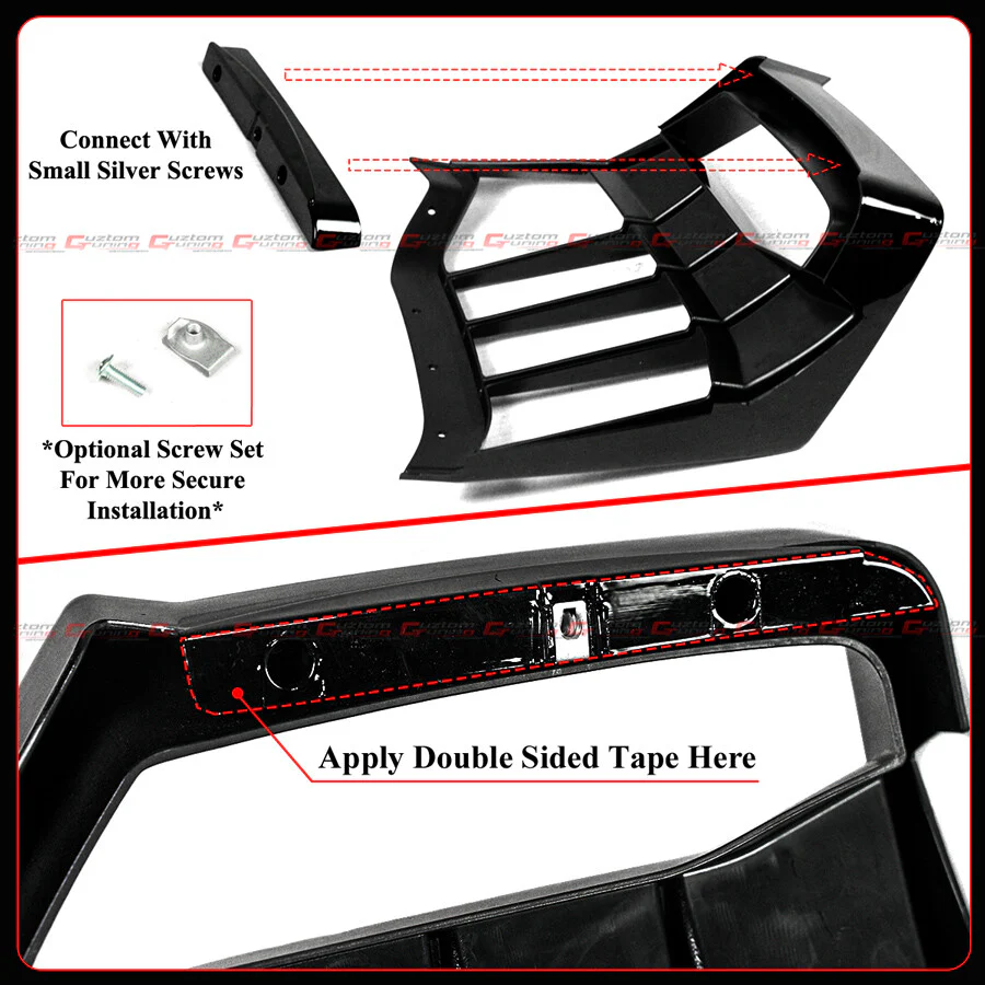 Gloss Black Rear Diffuser Add-On Kit For 2020–2025 Chevy Corvette C8 Stingray Z51 E-Ray - Image 7