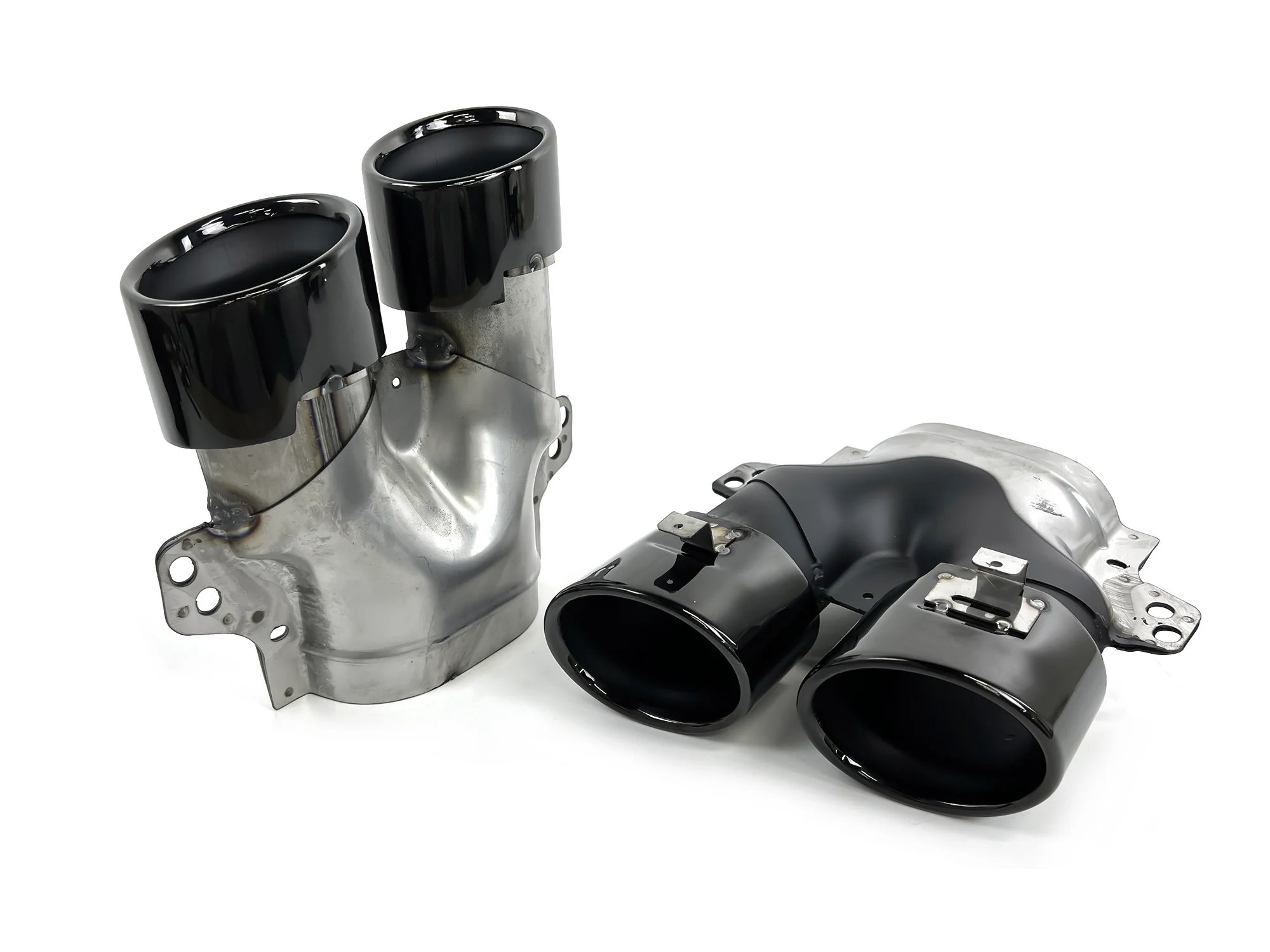 C43 Style Gloss Black Rear Diffuser + Exhaust Tips For Mercedes W205 C200 C300 C350 Non-AMG Sedan 2015-2021 - Image 13