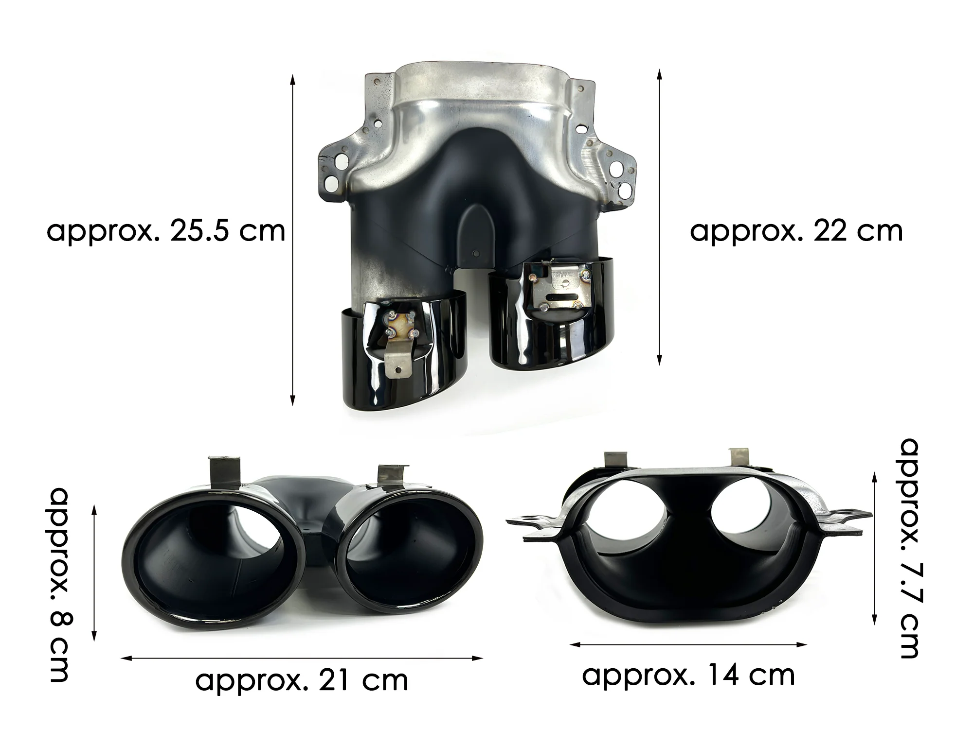 C43 Style Gloss Black Rear Diffuser + Exhaust Tips For Mercedes W205 C200 C300 C350 Non-AMG Sedan 2015-2021 - Image 16