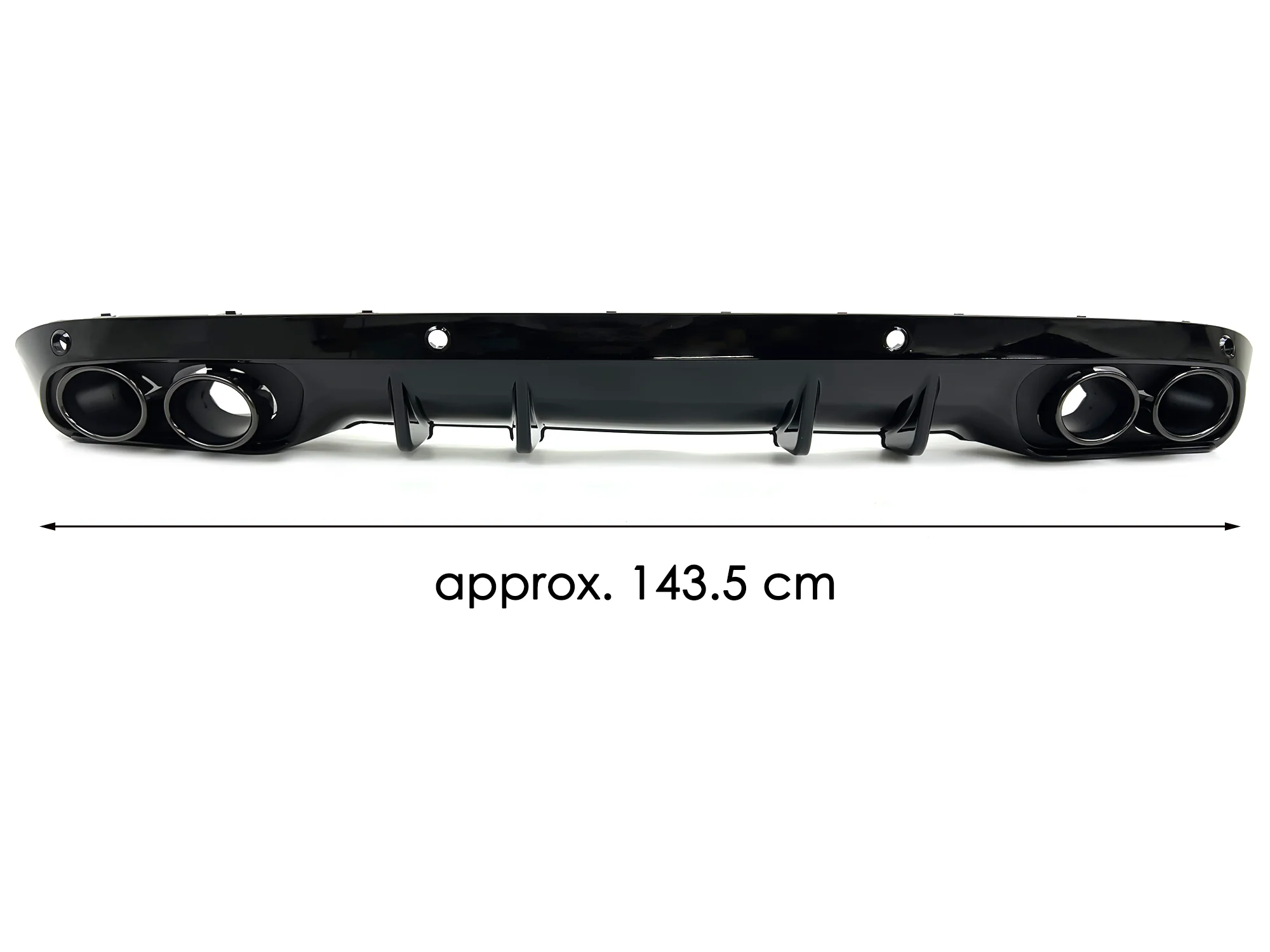 C43 Style Gloss Black Rear Diffuser + Exhaust Tips For Mercedes W205 C200 C300 C350 Non-AMG Sedan 2015-2021 - Image 17