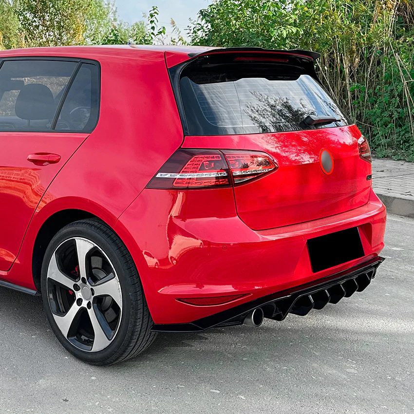Gloss Black Rear Diffuser for VW Golf 7 Golf Mk7 GTI & Base Hatchback 2014-2017 - Image 7