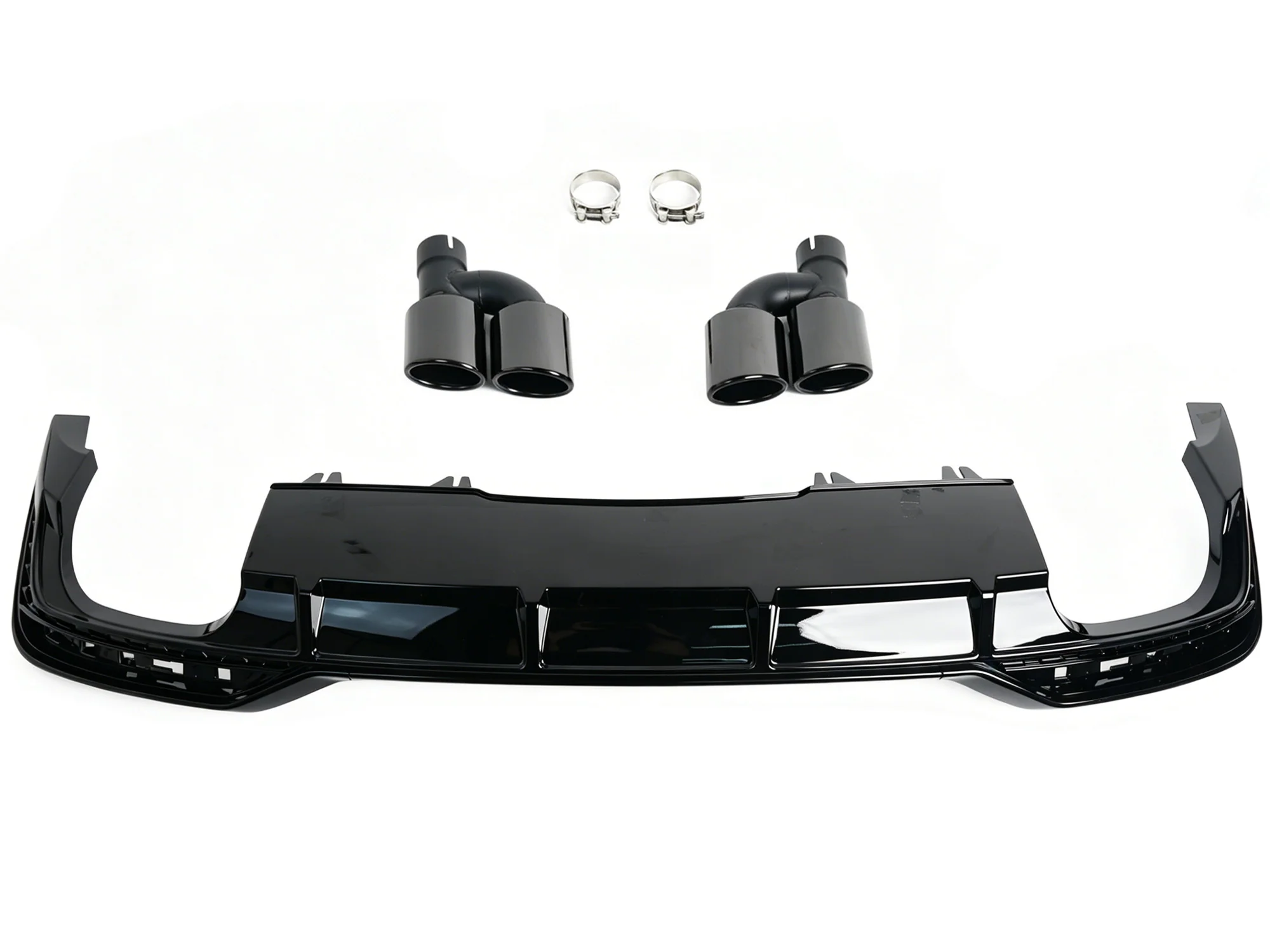 S5 Style Rear Diffuser Lip W/ Black Exhaust Tips For Audi A5 B9.5 S-Line 2020-2025 - Image 3