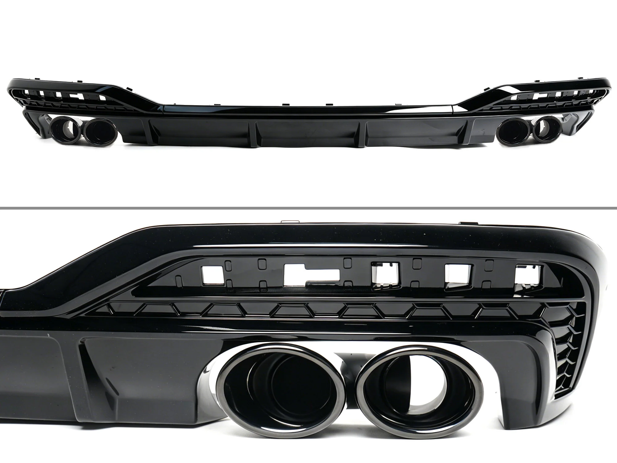S5 Style Rear Diffuser Lip W/ Black Exhaust Tips For Audi A5 B9.5 S-Line 2020-2025 - Image 4