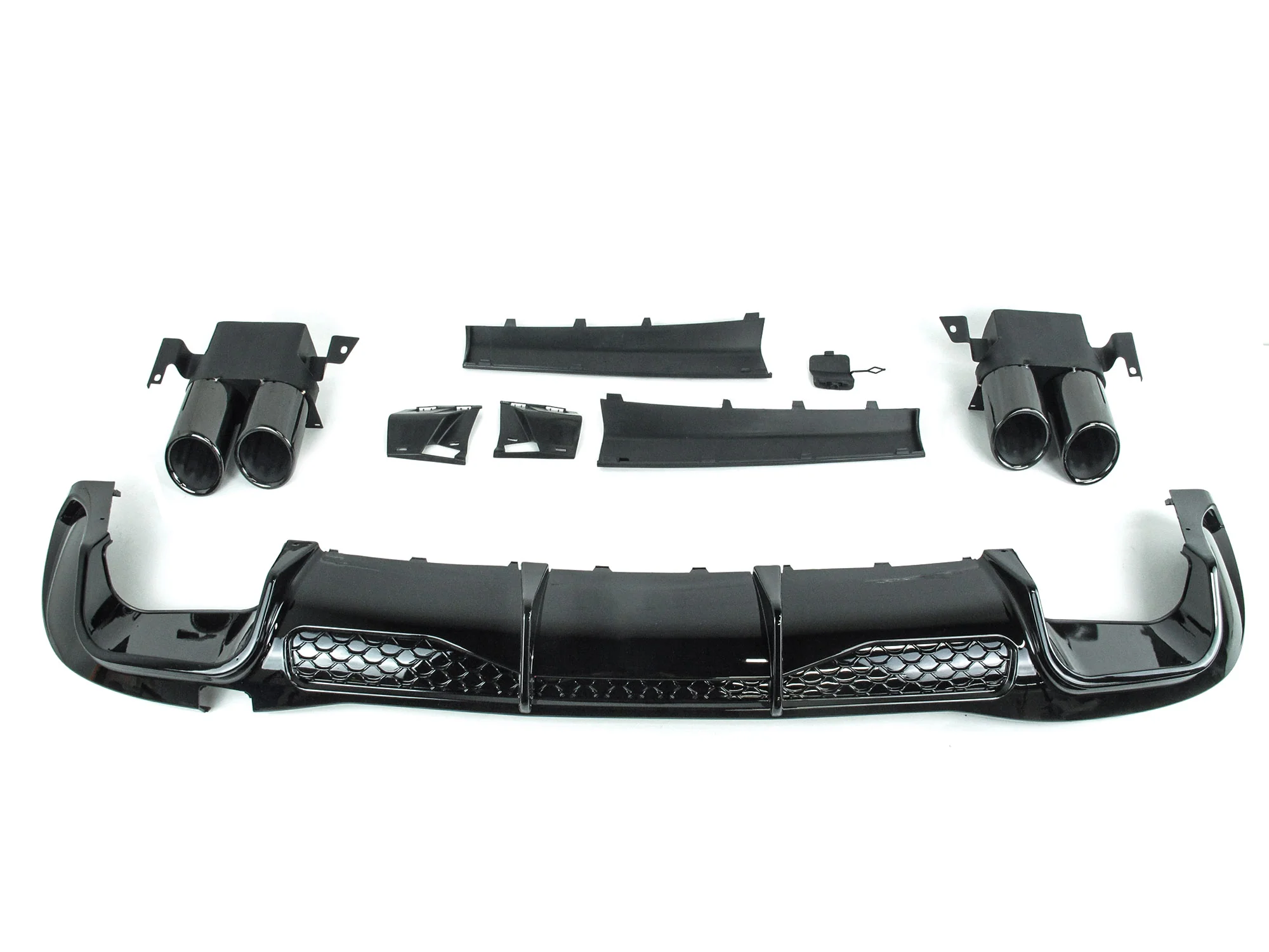 Gloss Black Rear Diffuser w/ Tips for Mercedes W223 S500 S580 AMG 2021–2025 - Image 5