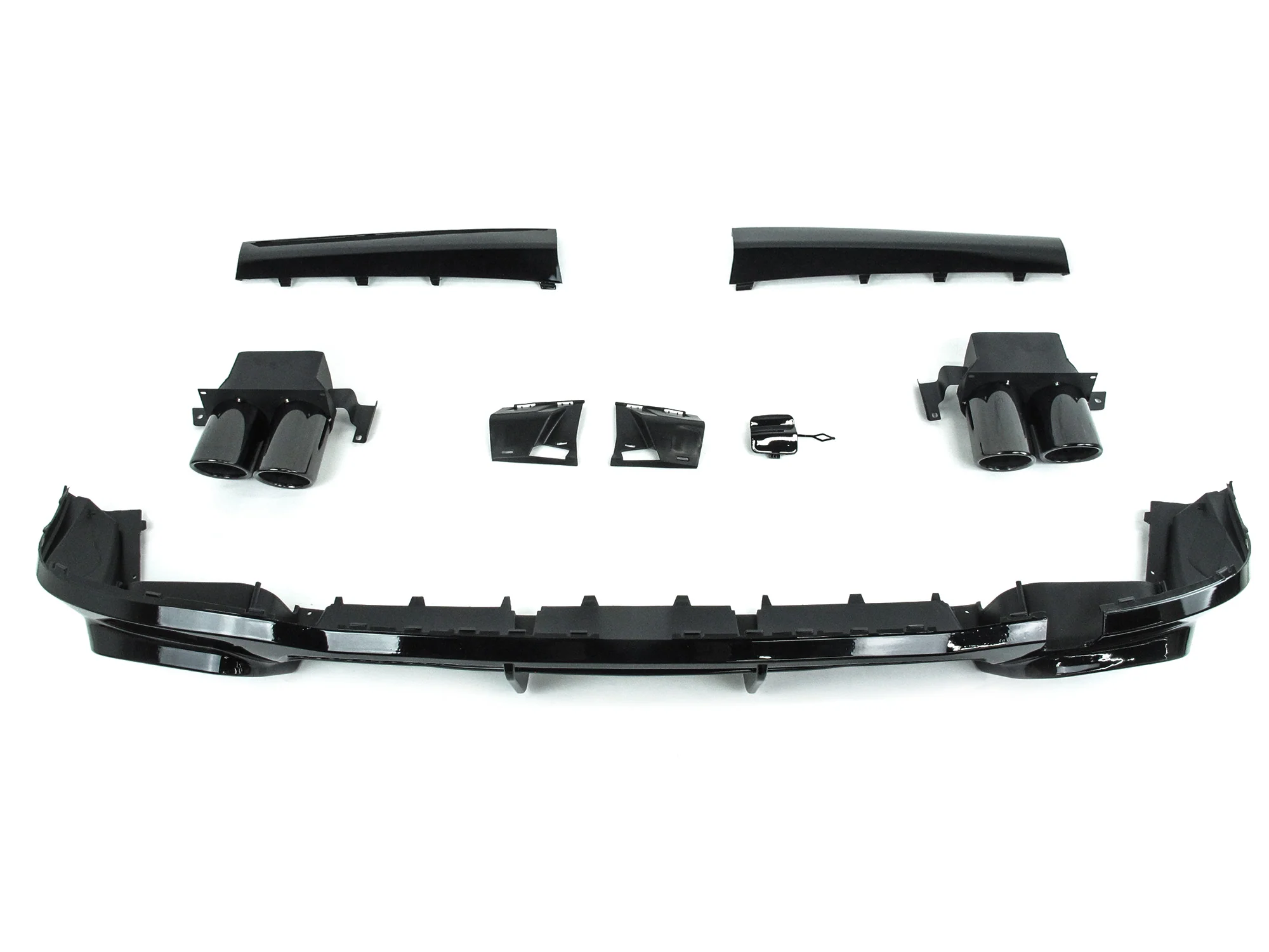 Gloss Black Rear Diffuser w/ Tips for Mercedes W223 S500 S580 AMG 2021–2025 - Image 6
