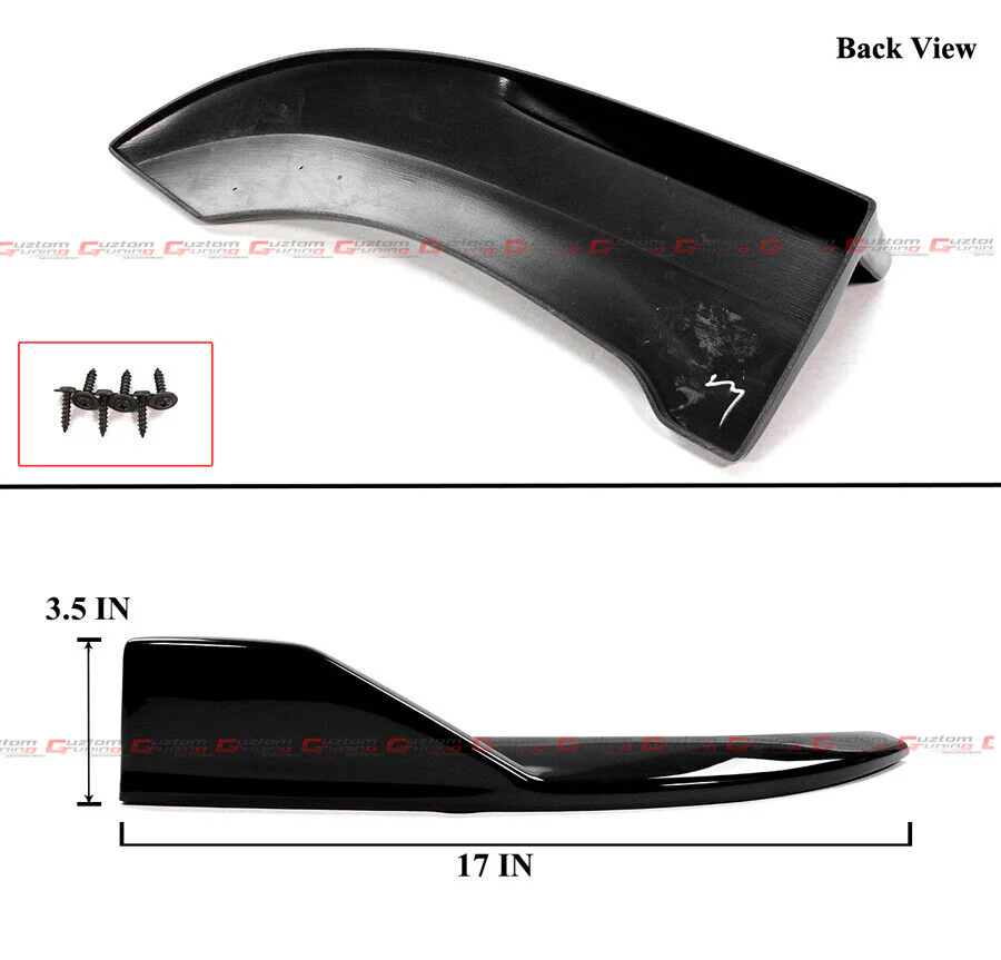 Gloss Black Rear Diffuser w/ LED Ligths & Corner Extension For 2017-2022 Infiniti Q60 - Image 5
