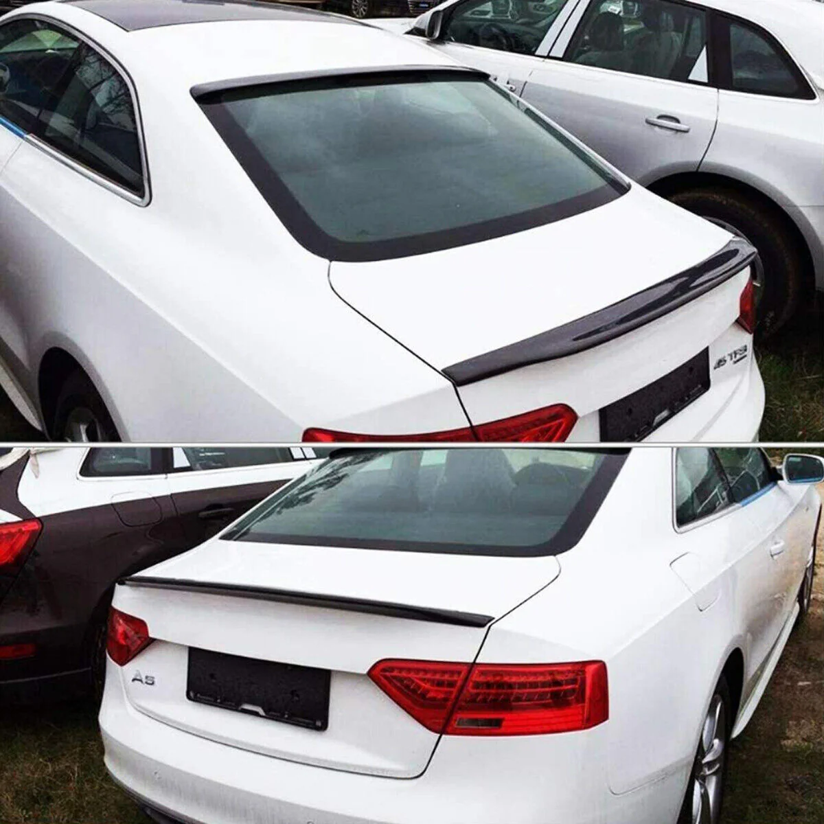 Gloss Black Rear Trunk Spoiler for AUDI A5 B8 Coupe 2008-2016 - Image 3