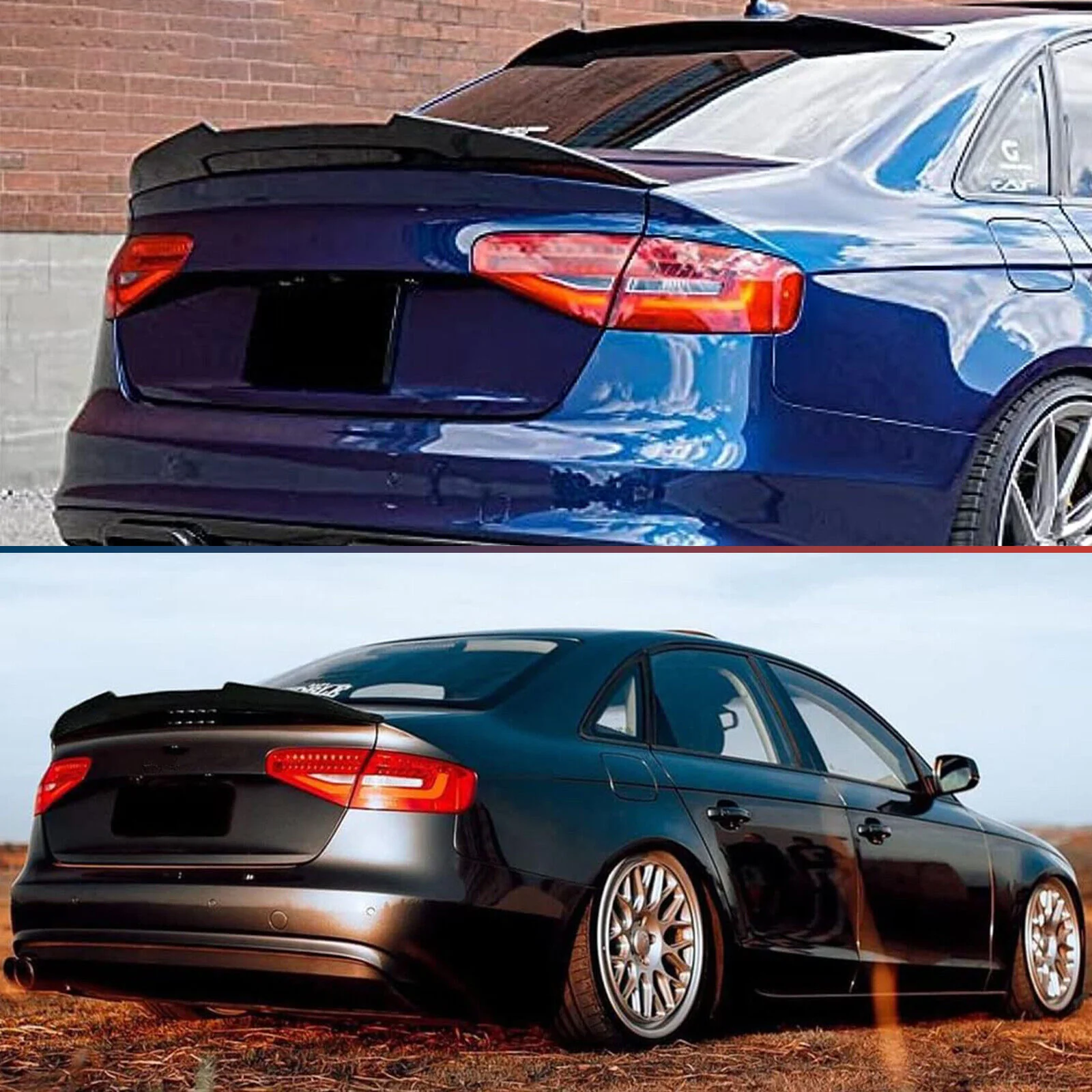 Gloss Black Rear Trunk Spoiler for Audi A4 B8.5 Sedan 2013-2016 - Image 2