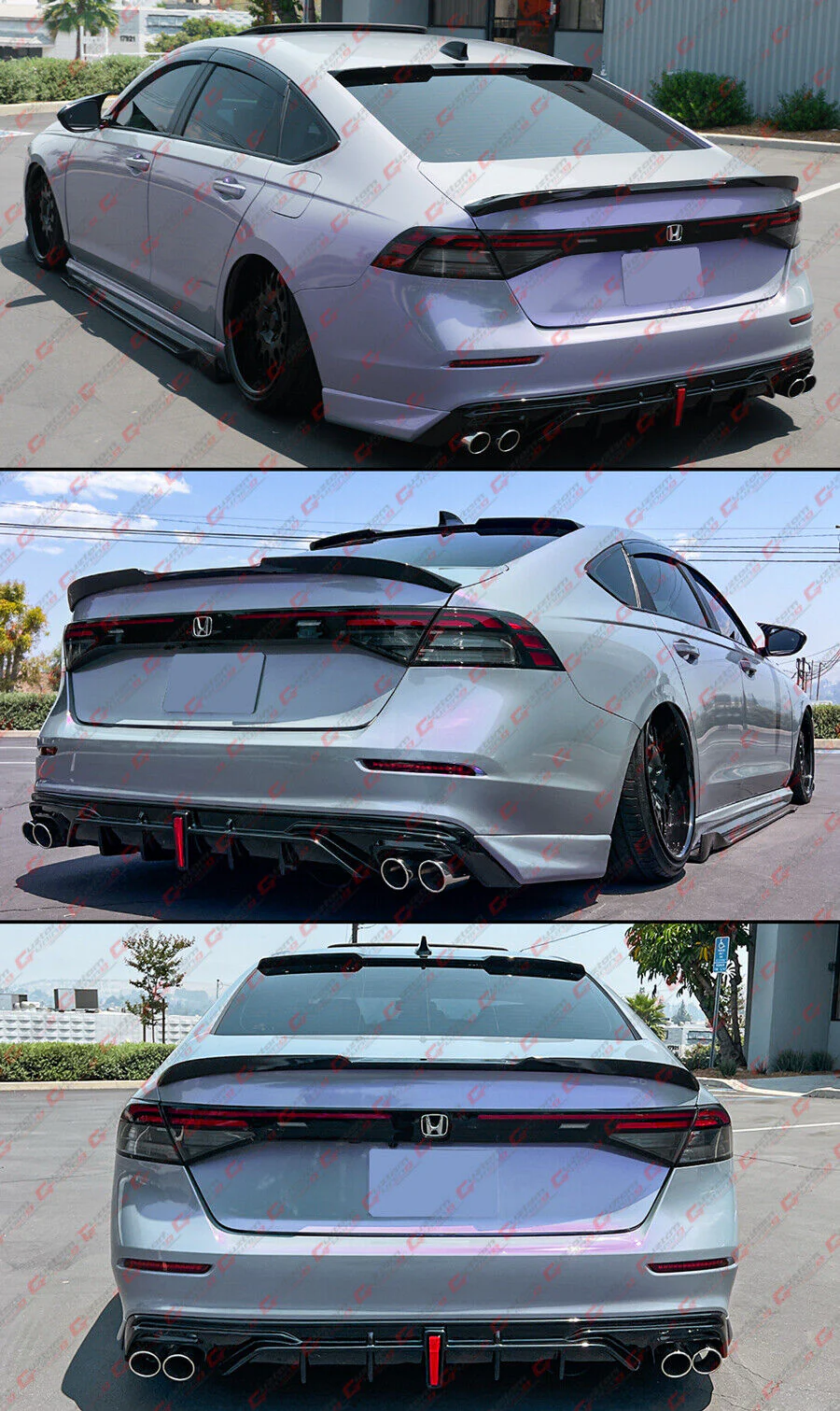 Gloss Black Rear Trunk Spoiler + Roof Spoiler Wing fit for 2023-2026 Honda Accord - Image 6