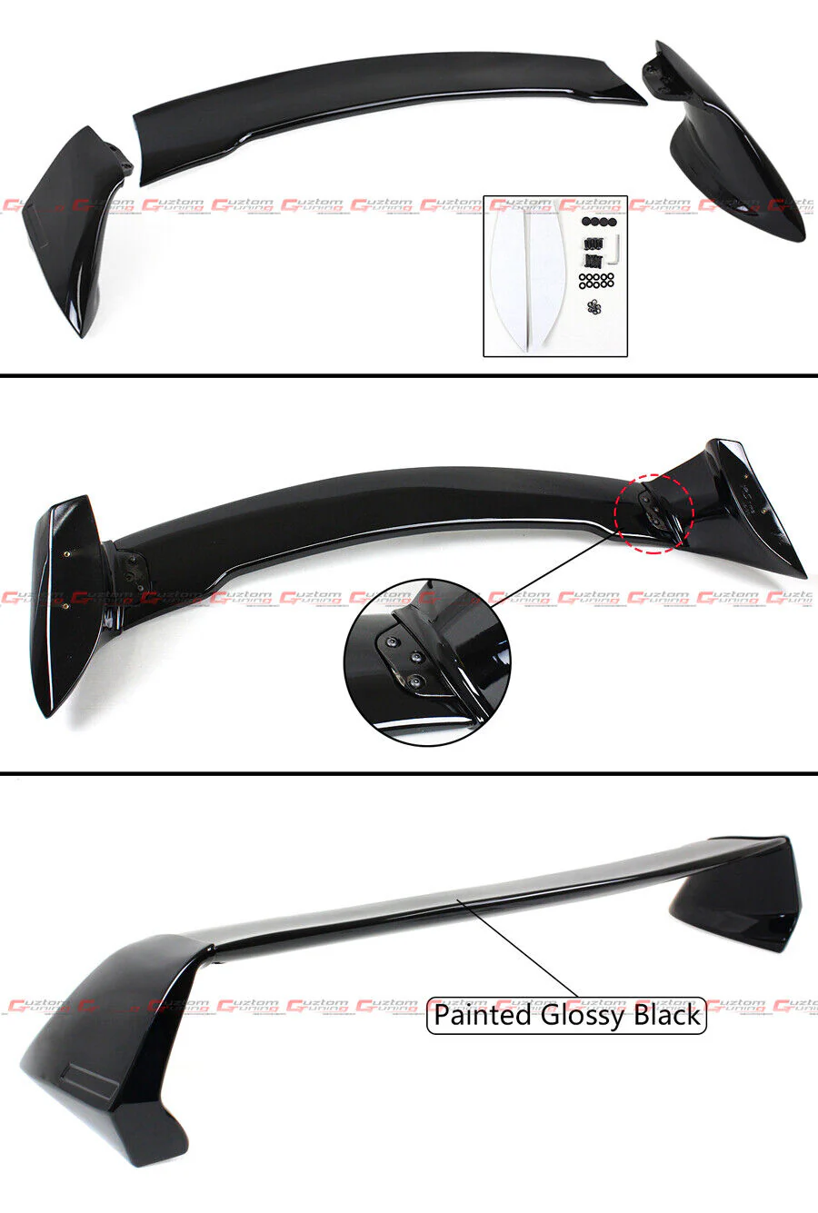 Gloss Black Rear Trunk Spoiler Wing For 2006-2011 Honda Civic 8th Gen 2-Door Coupe - Image 2