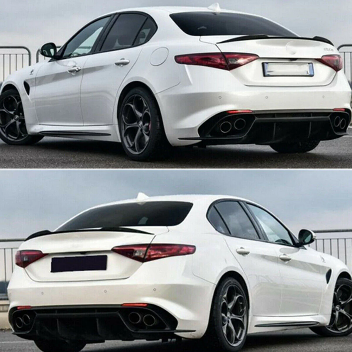 Gloss Black Rear Trunk Spoiler Wing For Alfa Romeo Giulia 2015-2023 - Image 2