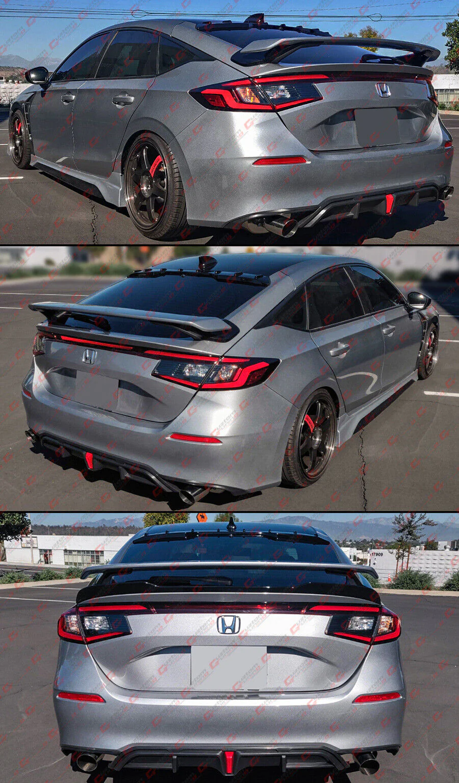Gloss Black Rear Window Roof Spoiler Wing For 2022-2026 Honda Civic Hatchback - Image 4