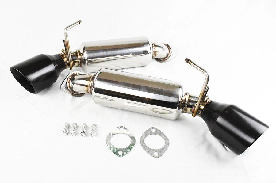 Gloss Black Resonated Axle Back Muffler Exhaust for Nissan 370Z 2009-2021 - Image 2