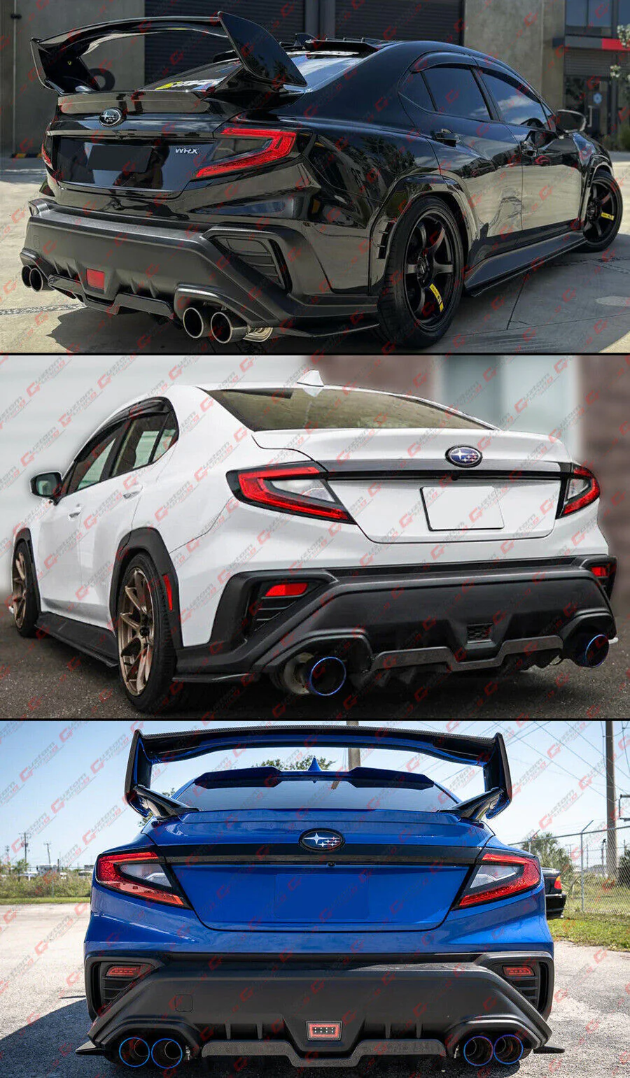 Gloss Black Shark Fin Rear Bumper Diffuser Fit For 2022-2026 Subaru WRX - Image 4
