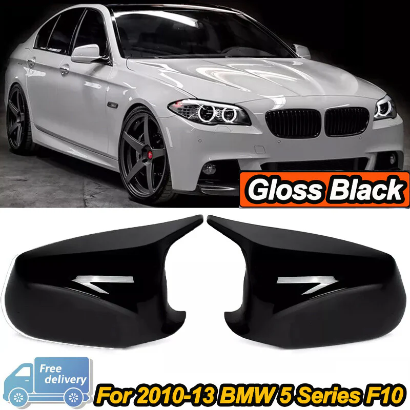 Gloss Black Side Mirror Cover Caps Replacement For BMW 5 Series F10 F11 2011-2013 Pre-LCI - Image 2