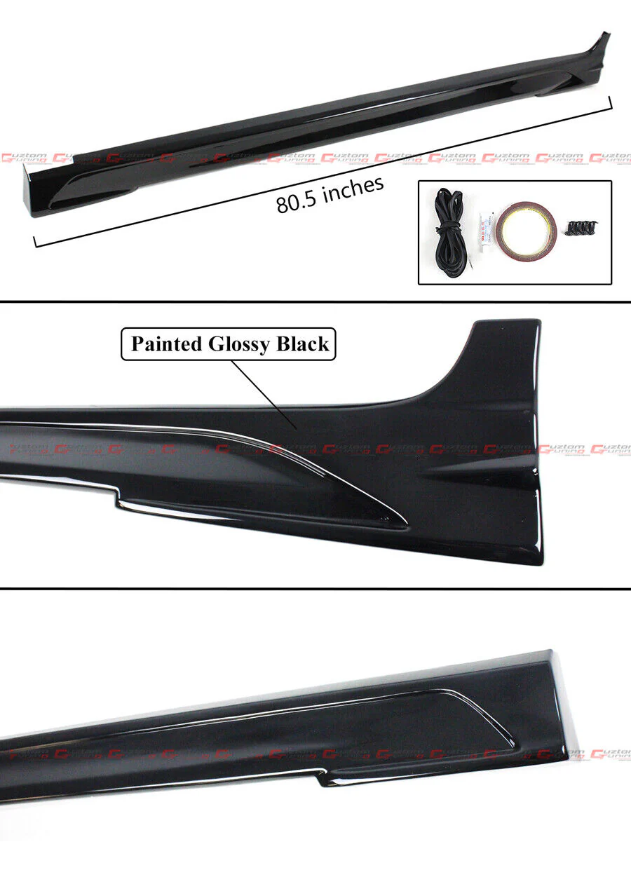 Gloss Black Side Skirts Extension For 2018-2024 Toyota Camry LE SE XSE XLE - Image 2