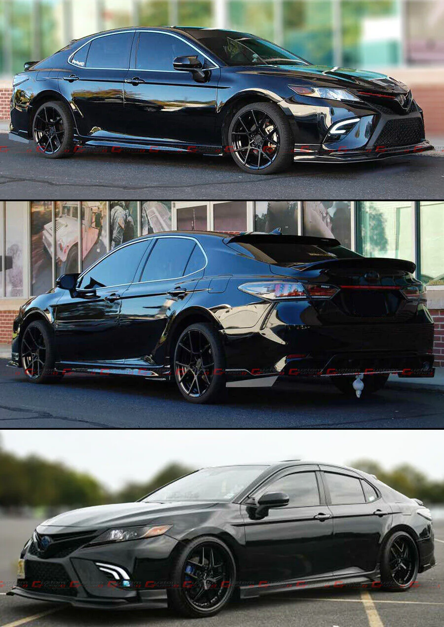 Gloss Black Side Skirts Extension For 2018-2024 Toyota Camry LE SE XSE XLE - Image 4