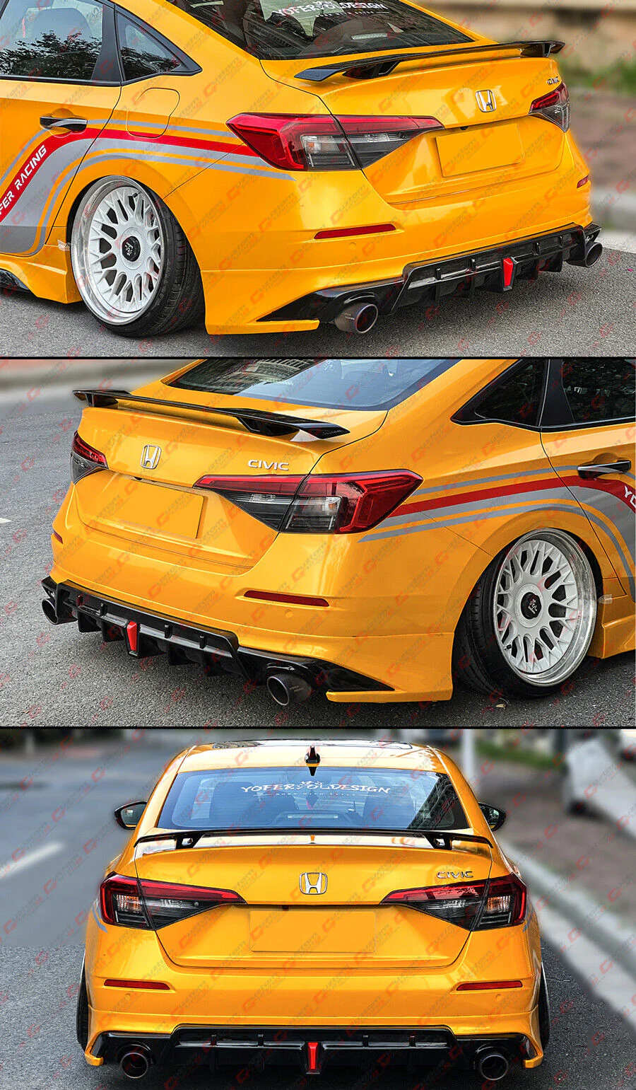 Gloss Black Trunk Lid Spoiler Wing For 2022-2026 Honda Civic 4dr Sedan - Image 5