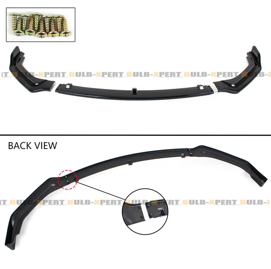 Glossy Black Front Bumper Lip Splitter For 2018-2024 Infiniti Q50 Luxe Base Premium - Image 4