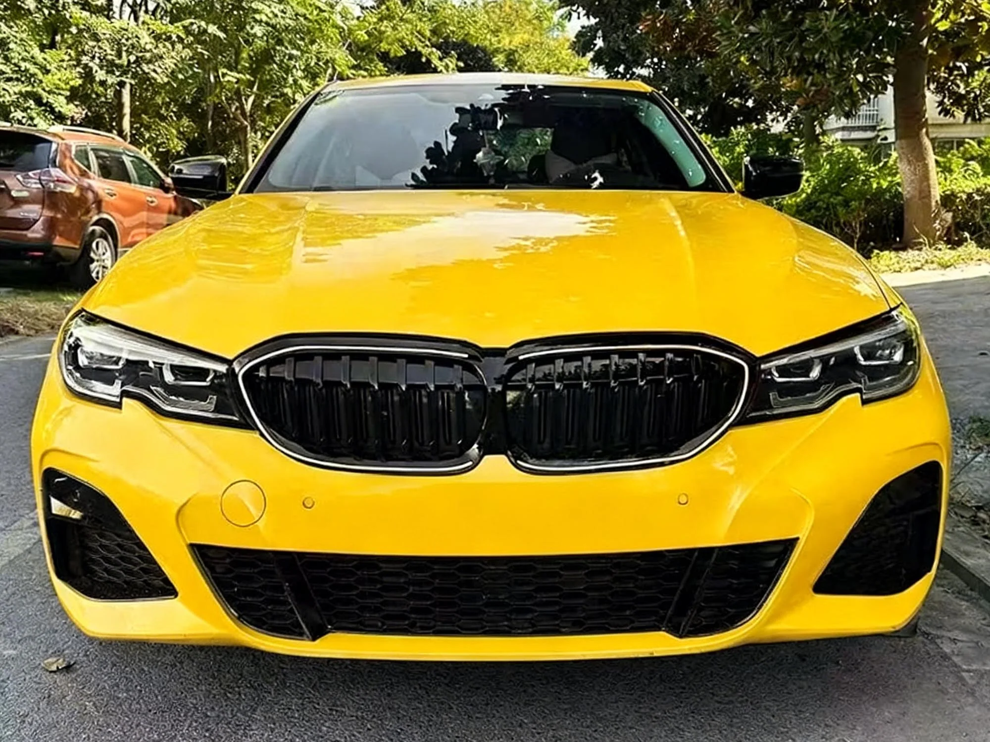 Glossy Black Front Kidney Grille W/ LED For 2019-2022 BMW G20 330i M340i - Image 2