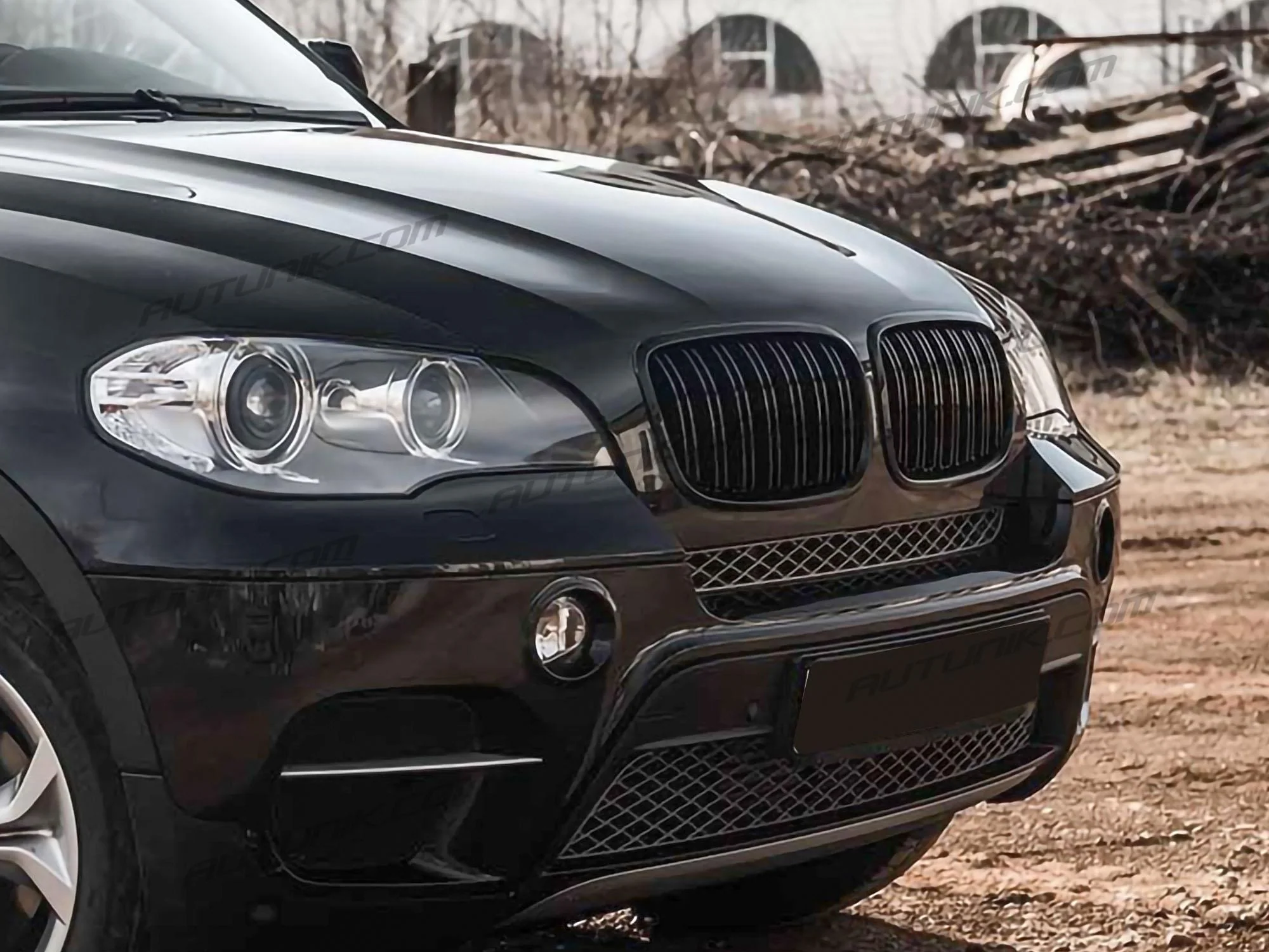 Black Dual Slats Front Kidney Grille for BMW E70 X5 E71 X6 2007-2013 - Image 4