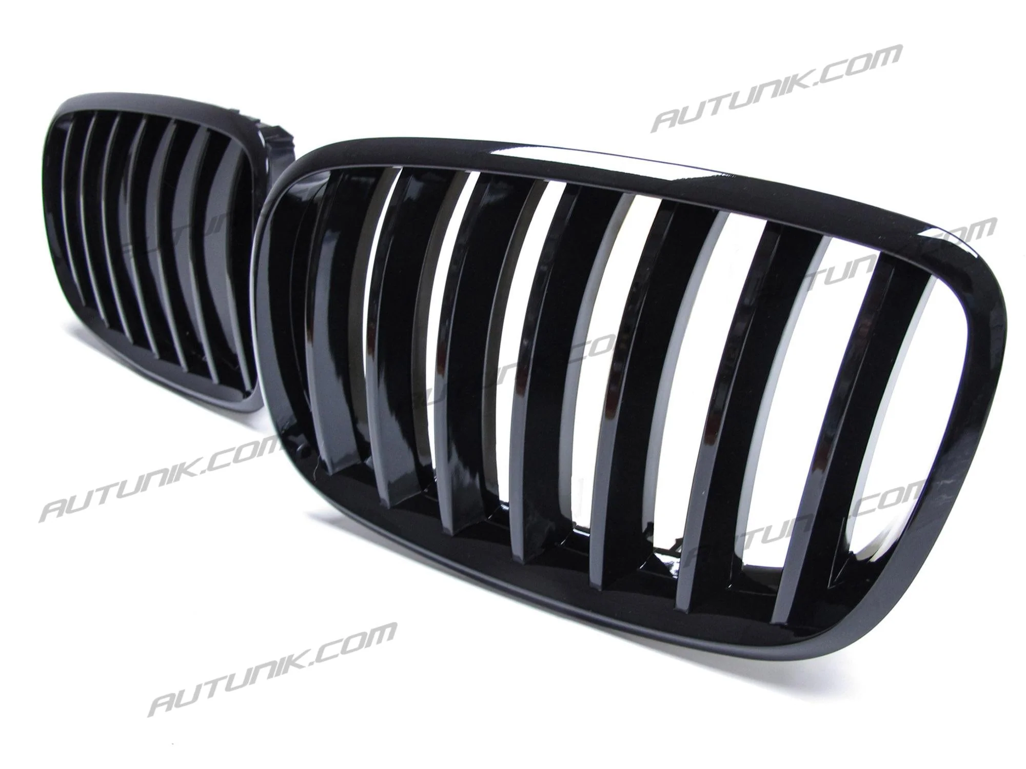 Pair Front Kidney Grille For 2007-2013 BMW X5 X6 E70 E71 Mesh Grill Glossy Black - Image 7