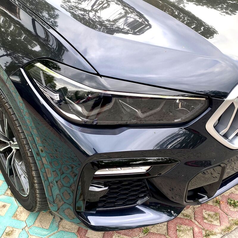 Headlight Eyelid Eyebrow Trim For BMW X5 G05 X6 G06 2019-2023 Carbon Look / Glossy Black - Image 22