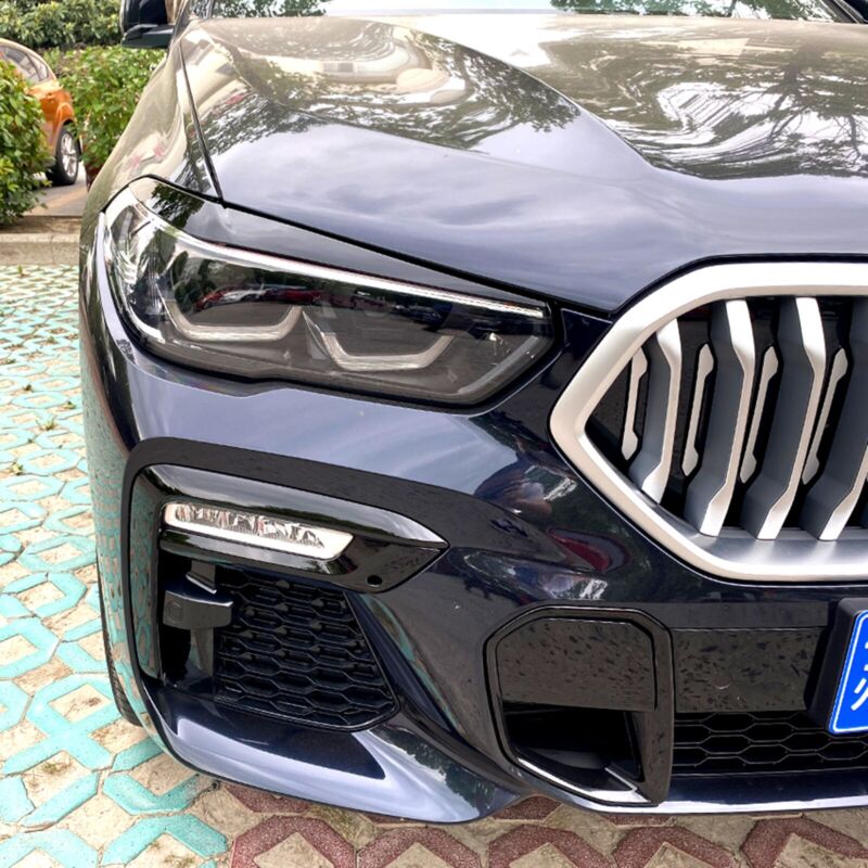Headlight Eyelid Eyebrow Trim For BMW X5 G05 X6 G06 2019-2023 Carbon Look / Glossy Black - Image 24