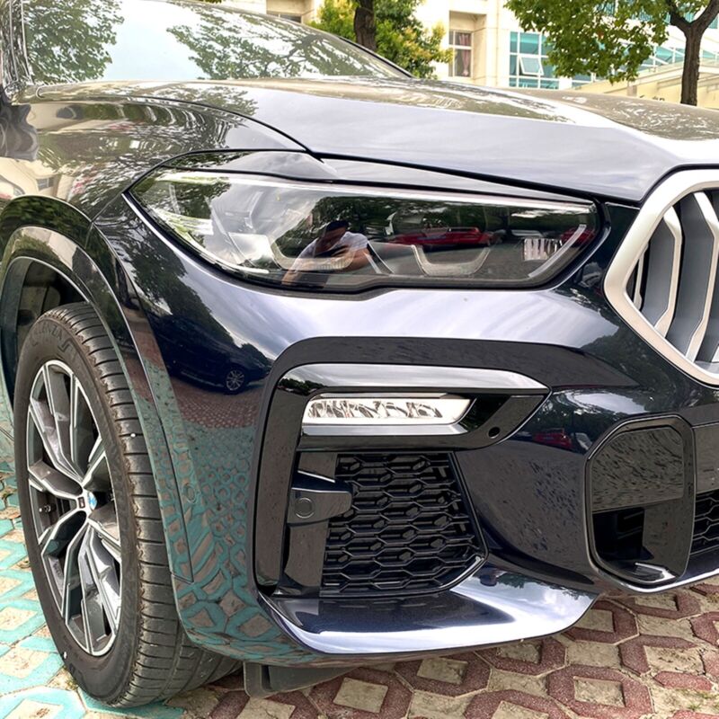 Headlight Eyelid Eyebrow Trim For BMW X5 G05 X6 G06 2019-2023 Carbon Look / Glossy Black - Image 4