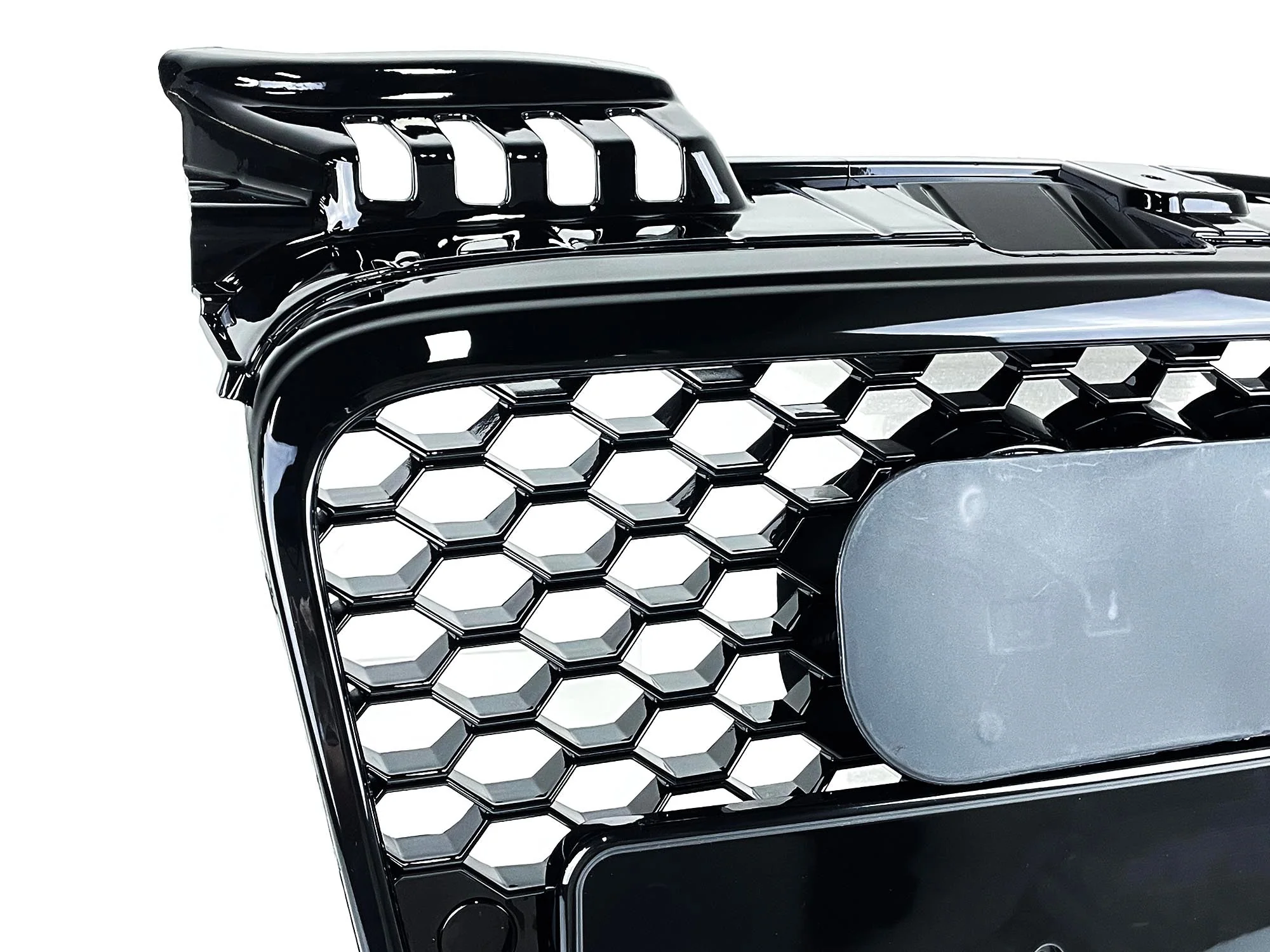 Gloss Black Honeycomb Front Grille For Audi A4 B7 Non-S-Line 2005–2008 - Image 7