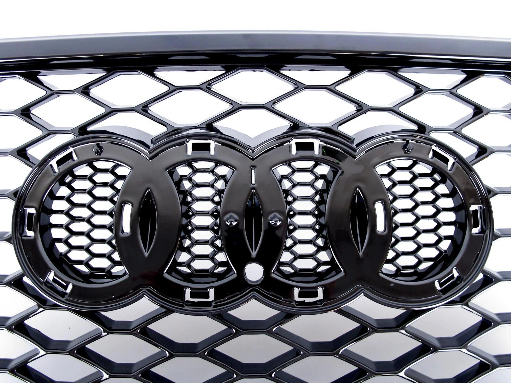 For Audi Q7 2005-2015 Front Bumper Radiator Vent Mesh Grille Grill Gloss Black - Image 12