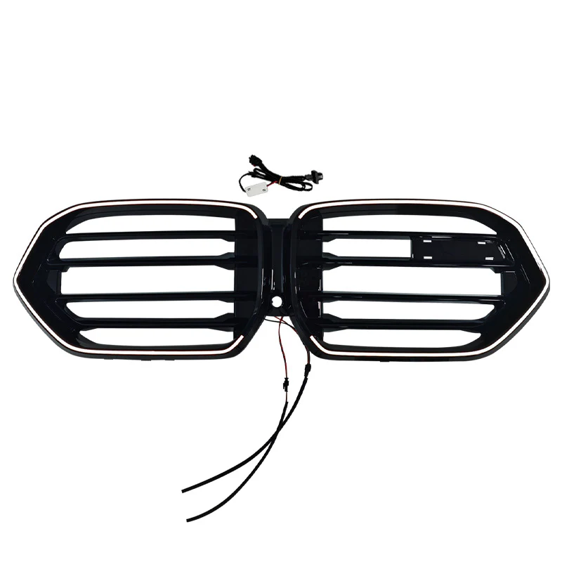Glossy Black LED Light Front Kidney Grille Bumper Grill For BMW X6 G06 2023-2026