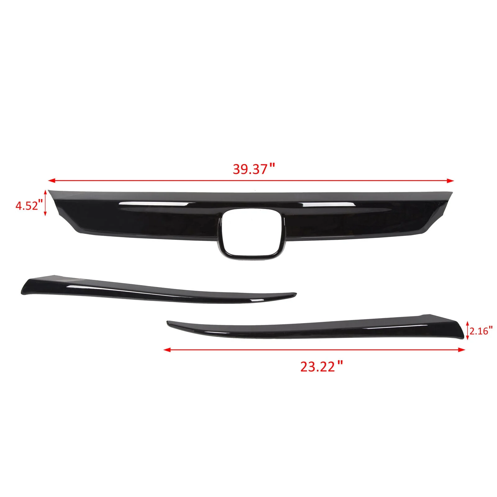 ABS Glossy Black Lip Front Grille Cover Moulding Trim For Honda Accord 2018-2020 - Image 4
